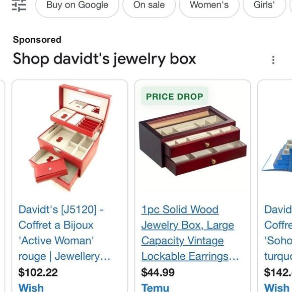 Box Davidt's [J51201 - Coffret a Bijoux 'Active Woman' rouge | Jewellery. Box re - Picture 13 of 13